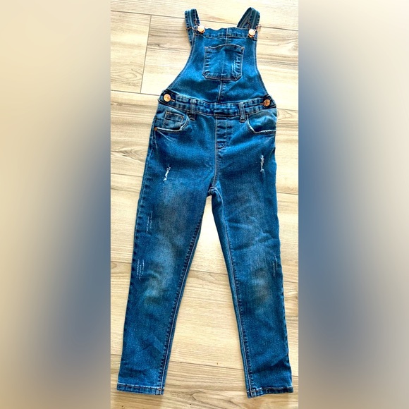 Denim Co. Distressed Overalls Girls Sz 6-7 - EUC - Picture 1 of 16